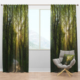 Designart 'Evening in Green Forest' Landscape 1 Curtain Panel