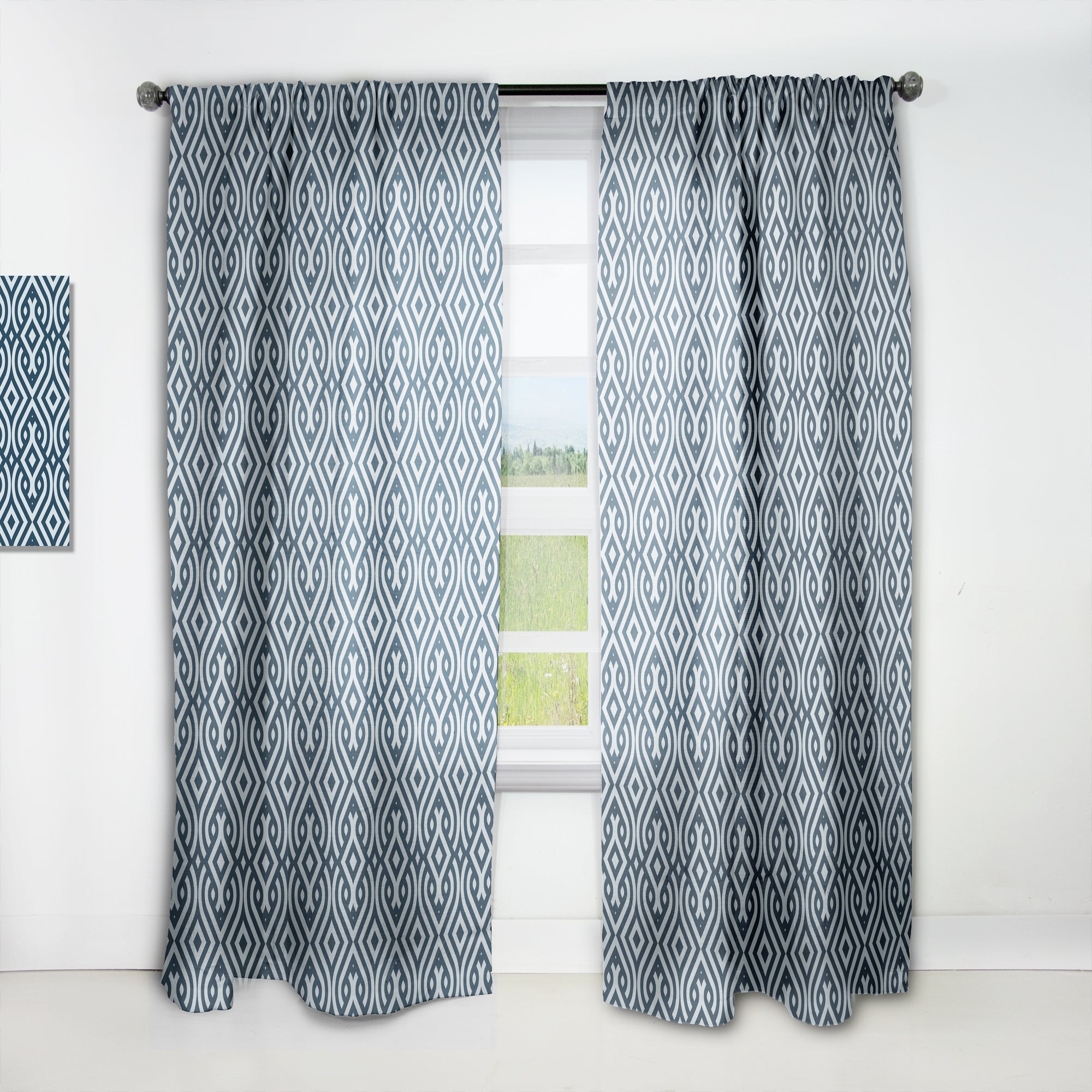 Designart 'Vintage Pattern' Scandinavian 1 Curtain Panel