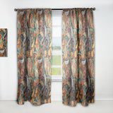 Designart 'Paisley Floral Pattern' Bohemian & Eclectic 1 Curtain Panel