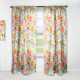 Designart 'Retro Flower Pattern' Bohemian & Eclectic 1 Curtain Panel