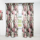 Designart 'Floral Pattern with Peonies' Bohemian & Eclectic 1 Curtain Panel