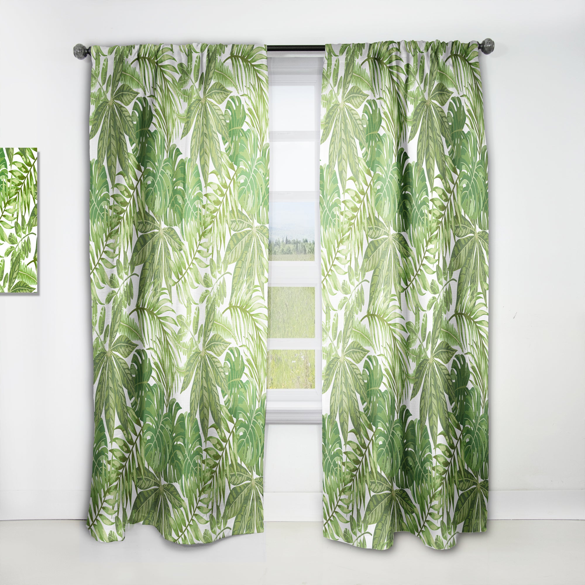 Designart 'Exotic Pattern with Tropical Leaves' Tropical 1 Curtain Panel
