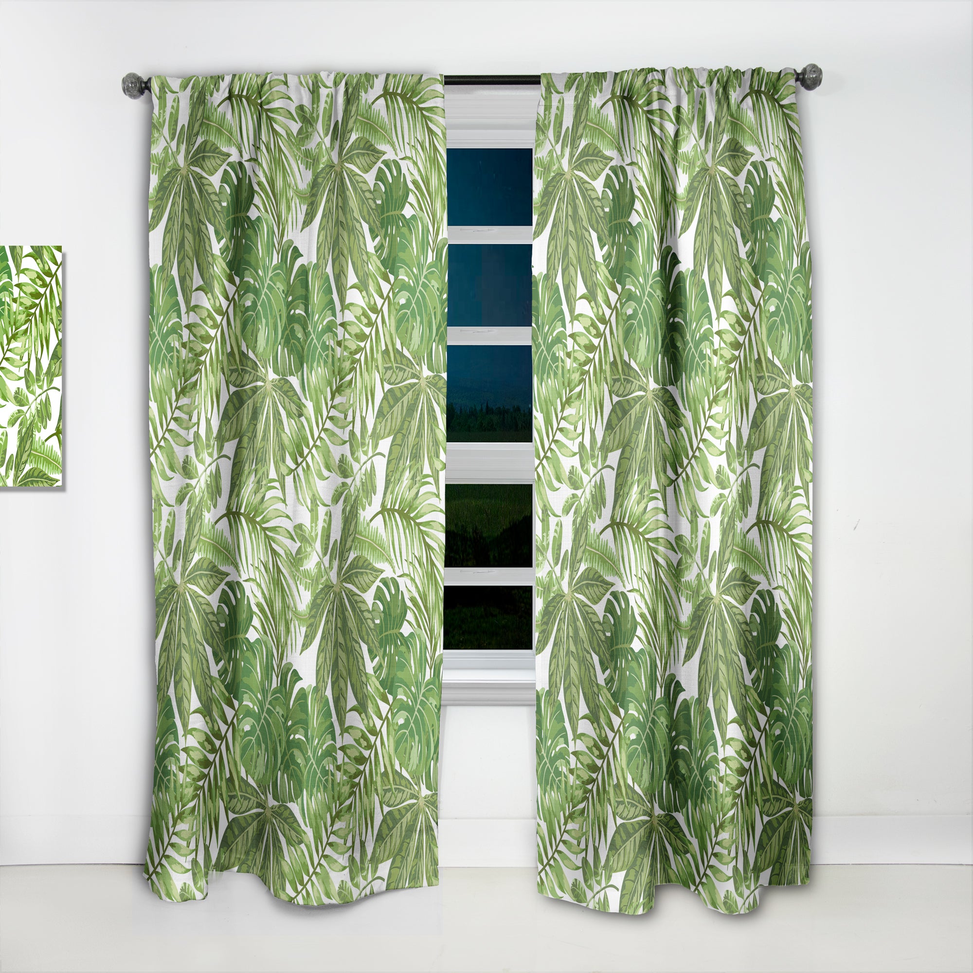 Designart 'Exotic Pattern with Tropical Leaves' Tropical 1 Curtain Panel