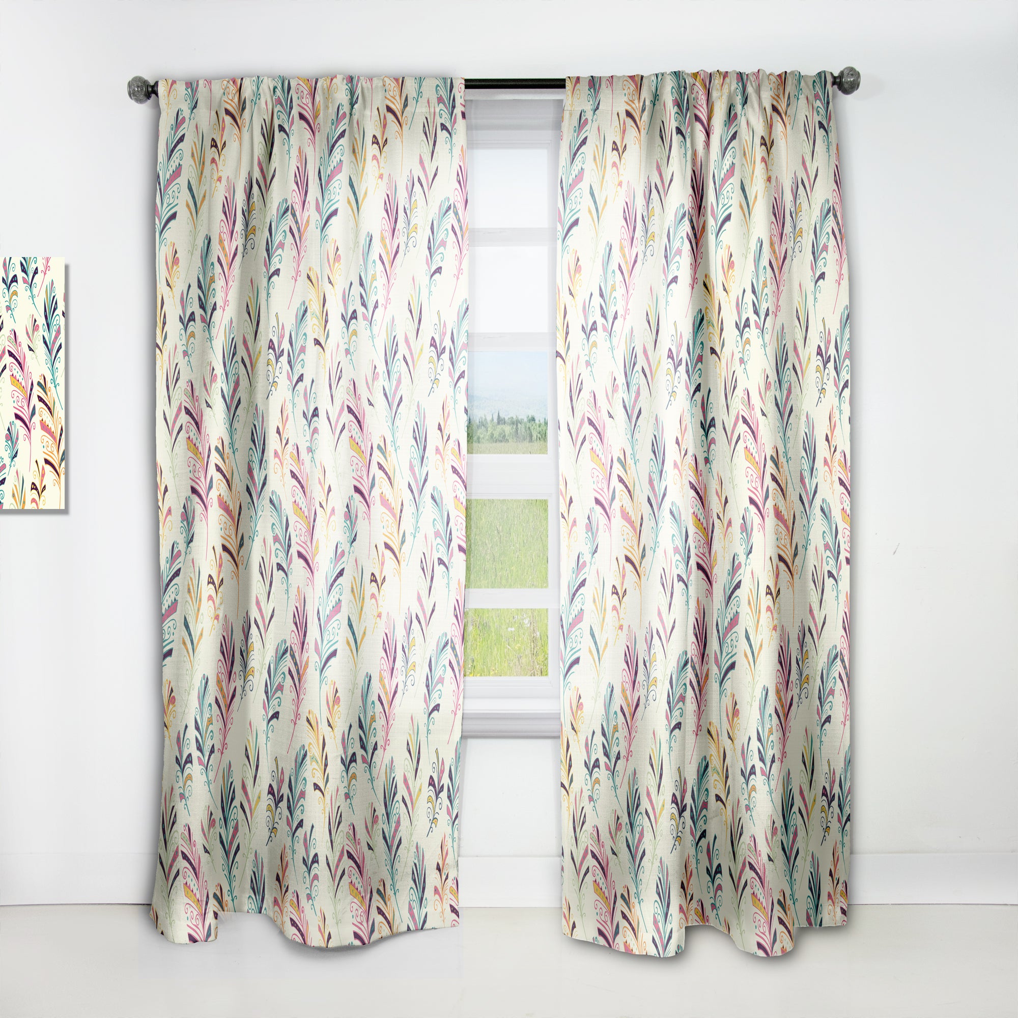 Designart 'Dream Catcher Pattern' Southwestern 1 Curtain Panel