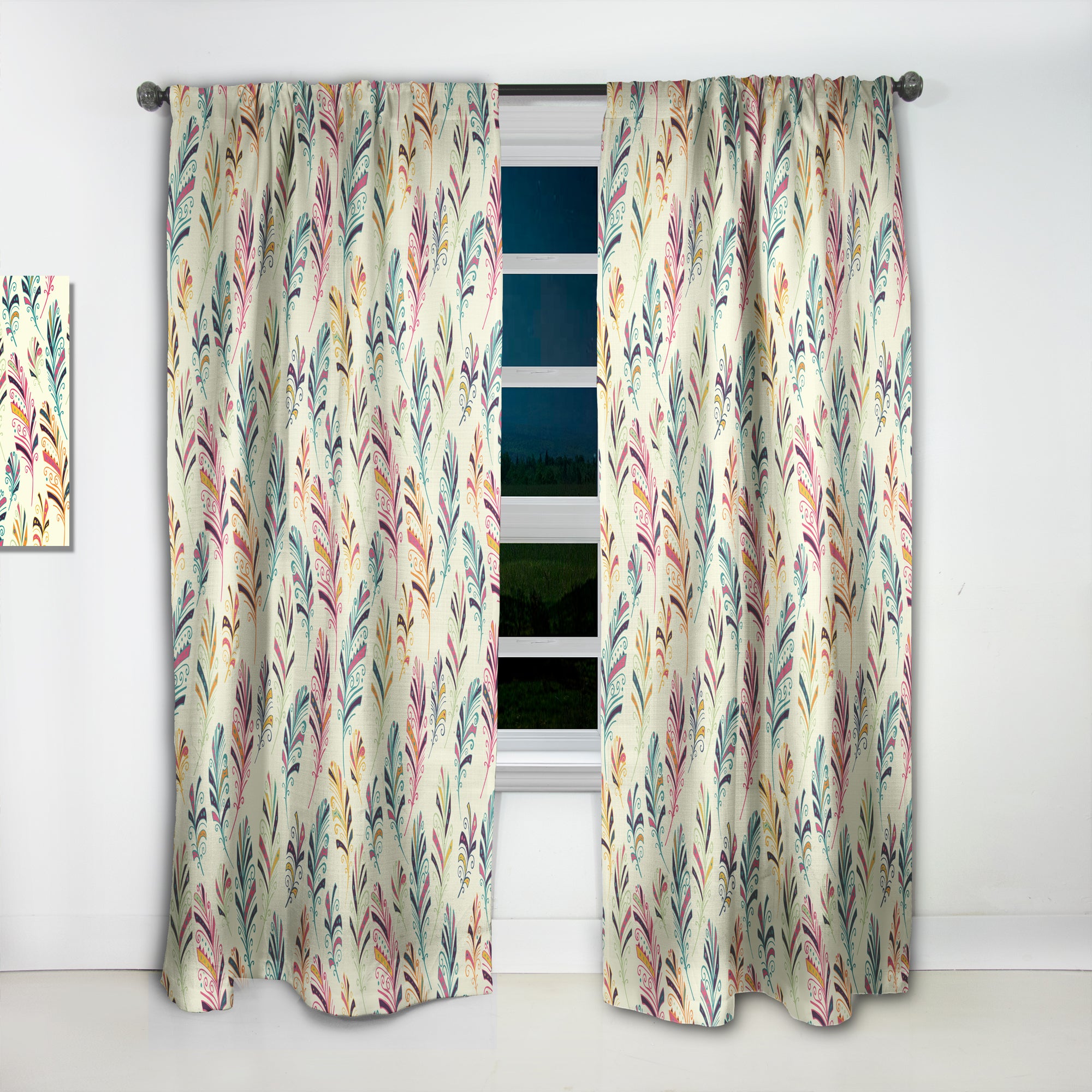 Designart 'Dream Catcher Pattern' Southwestern 1 Curtain Panel