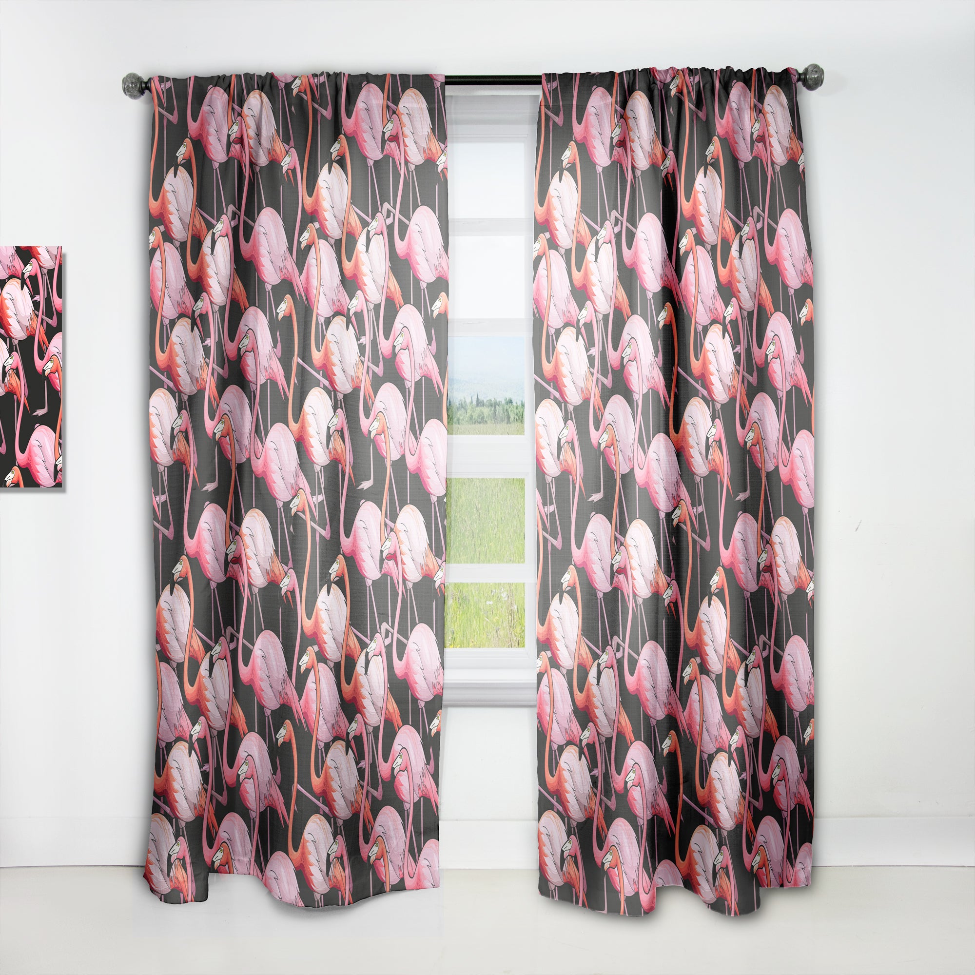 Designart 'Colorful Flamingo' Tropical 1 Curtain Panel