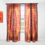 Designart 'Triangular Geometry in Red and Orange' Modern & Contemporary 1 Curtain Panel