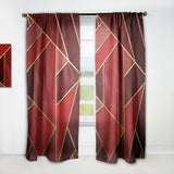 Designart 'Yellow Triangulars over Shades of Red' Modern & Contemporary 1 Curtain Panel