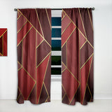 Designart 'Yellow Triangulars over Shades of Red' Modern & Contemporary 1 Curtain Panel