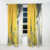 Designart 'White and Yellow Marbled Acrylic with a cloud of Black' Modern & Contemporary 1 Curtain Panel
