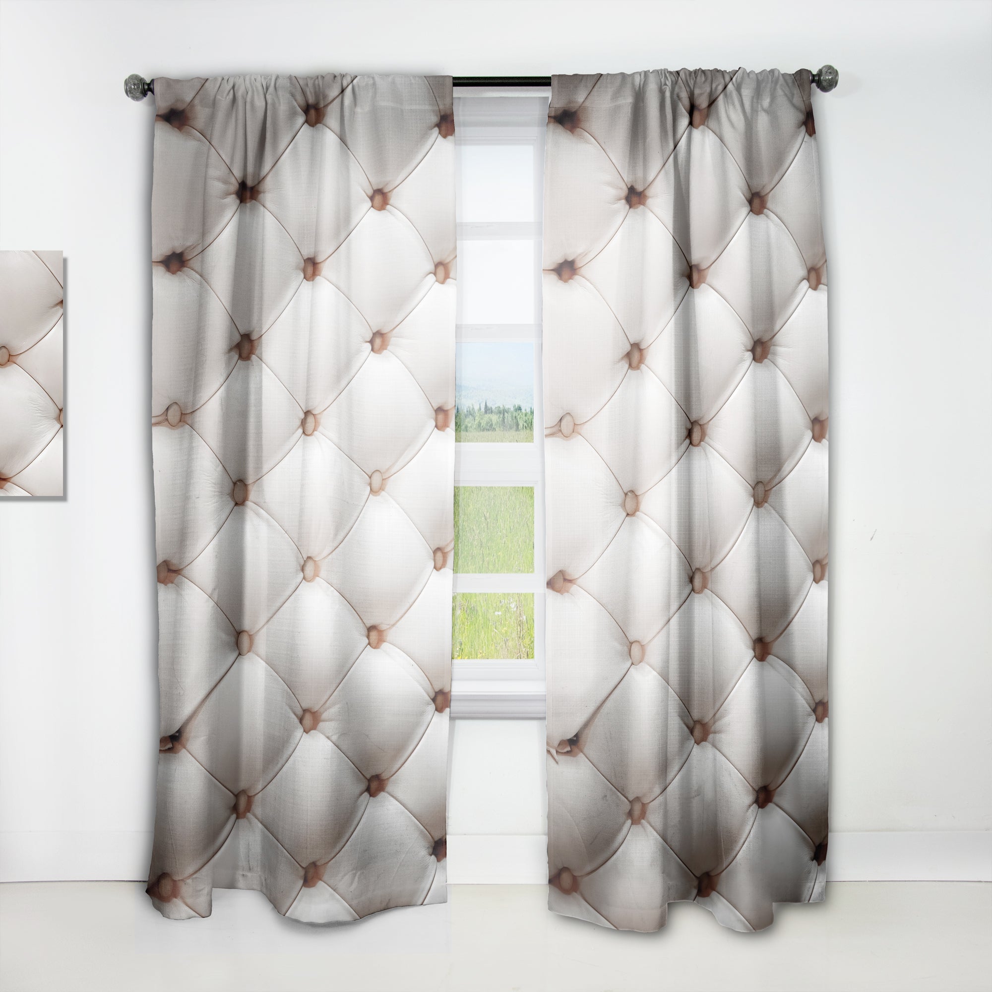 Designart 'Diamond Shaped Leather Couch' Modern & Contemporary 1 Curtain Panel