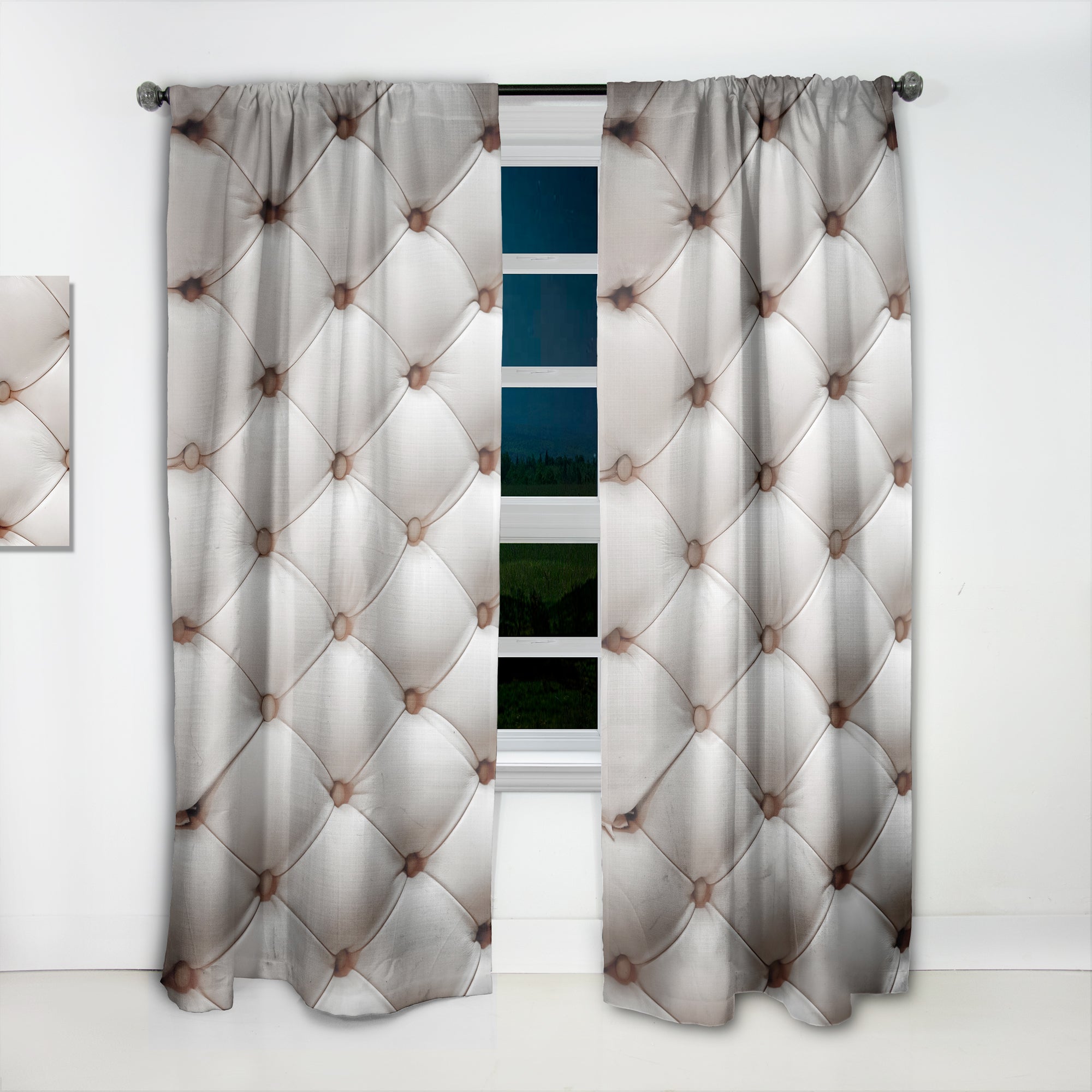 Designart 'Diamond Shaped Leather Couch' Modern & Contemporary 1 Curtain Panel