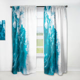 Designart 'Blue and White Hand Painted Marble Acrylic' Mid-Century Modern 1 Curtain Panel