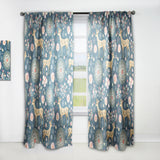 Designart 'Deer with Flowers and Hearts Antlers' Floral 1 Curtain Panel