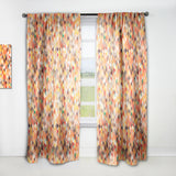 Designart 'Geometric Triangular in Red and Orange' Traditional 1 Curtain Panel