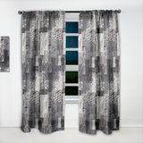 Designart 'Handdrawn vintage lines in shades of gray' Mid-Century Modern 1 Curtain Panel