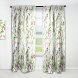 Designart 'Meadow with Butterflies, Birds and Herbs' Floral 1 Curtain Panel