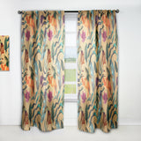 Designart 'Retro Tropical Flowers and Feathers' Vintage 1 Curtain Panel