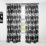 Designart 'Hand Painted Black Circles on White' Modern & Contemporary 1 Curtain Panel