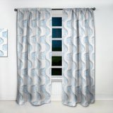 Designart 'White and Blue 3D Waves' Modern & Contemporary Curtain Panel