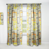 Designart 'Retro Square Design VII' Mid-Century Modern 1 Curtain Panel
