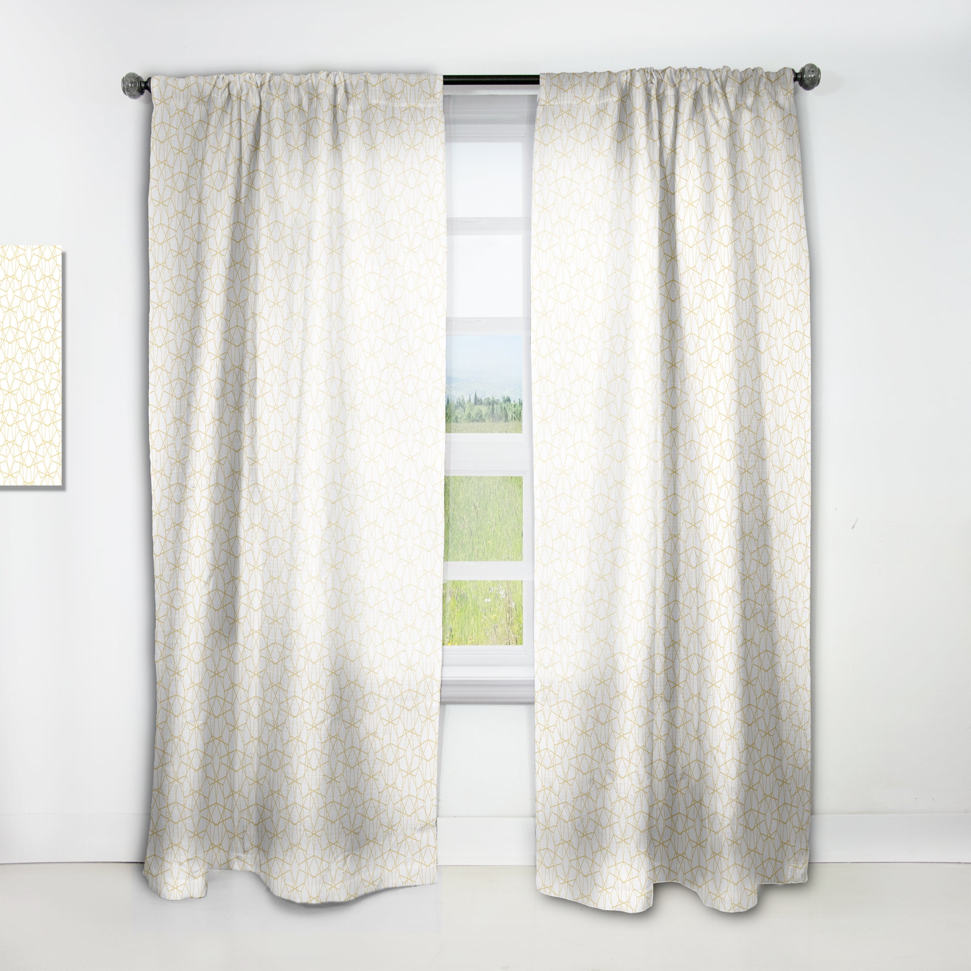 Designart 'Abstract Geometrical ' Mid-Century Modern 1 Curtain Panel
