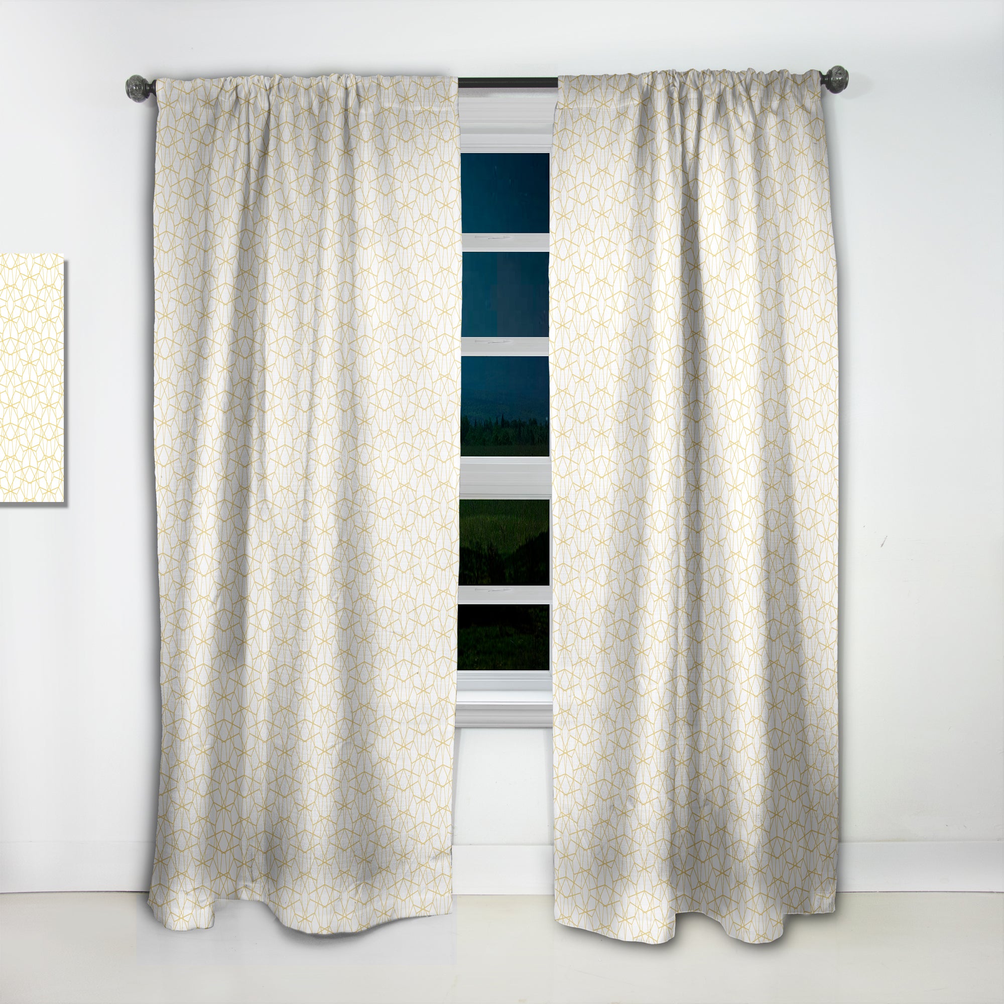 Designart 'Abstract Geometrical ' Mid-Century Modern 1 Curtain Panel