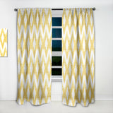 Designart 'Gold glittering lines pattern' Mid-Century Modern 1 Curtain Panel