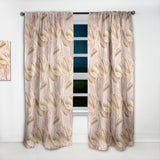 Designart 'Golden Tropical Pattern V' Mid-Century Modern 1 Curtain Panel