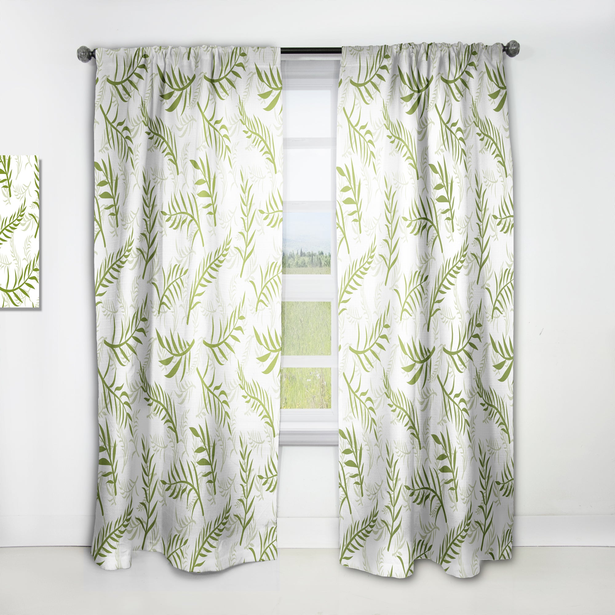 Designart 'Tropical Botanicals I ' Mid-Century Modern 1 Curtain Panel