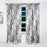 Designart 'Monochrome Geometric Pattern III' Mid-Century Modern 1 Curtain Panel