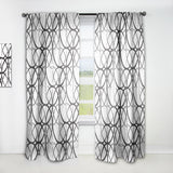 Designart 'Monochrome Geometric Pattern' Mid-Century Modern 1 Curtain Panel