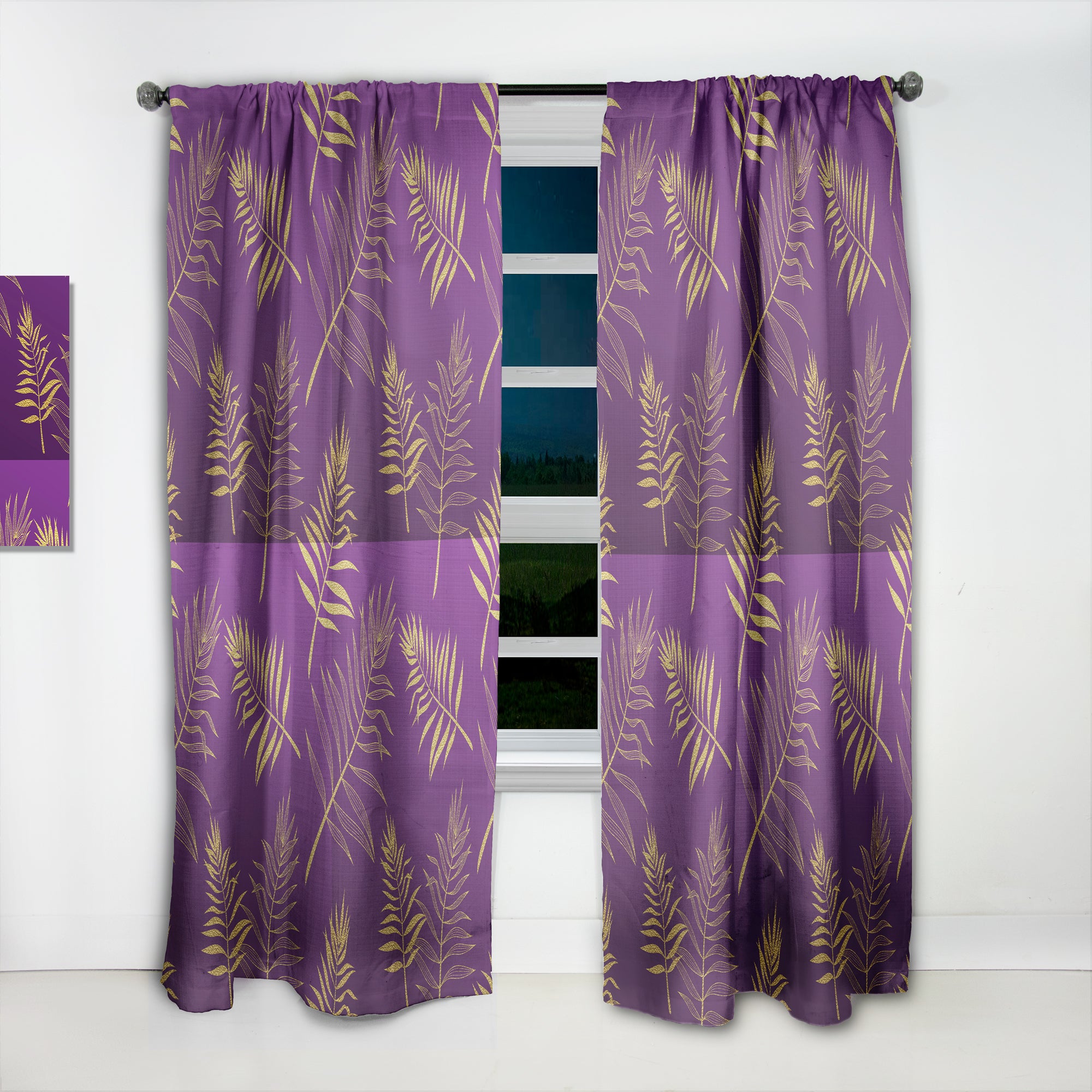 Designart 'Tropical Foliage V' Mid-Century Modern 1 Curtain Panel