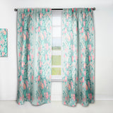 Designart 'Spring floral pattern in soft pastel colors' Mid-Century Modern 1 Curtain Panel