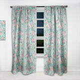 Designart 'Spring floral pattern in soft pastel colors' Mid-Century Modern 1 Curtain Panel