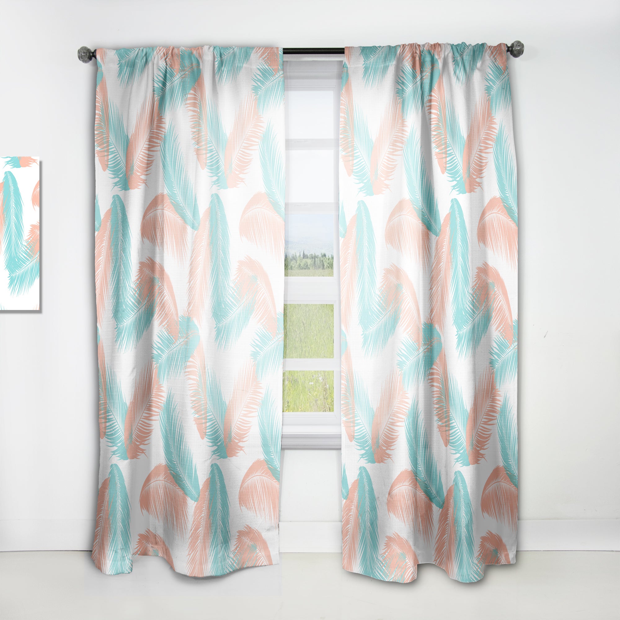 Designart 'Retro Tropical Foliage II' Mid-Century Modern 1 Curtain Panel
