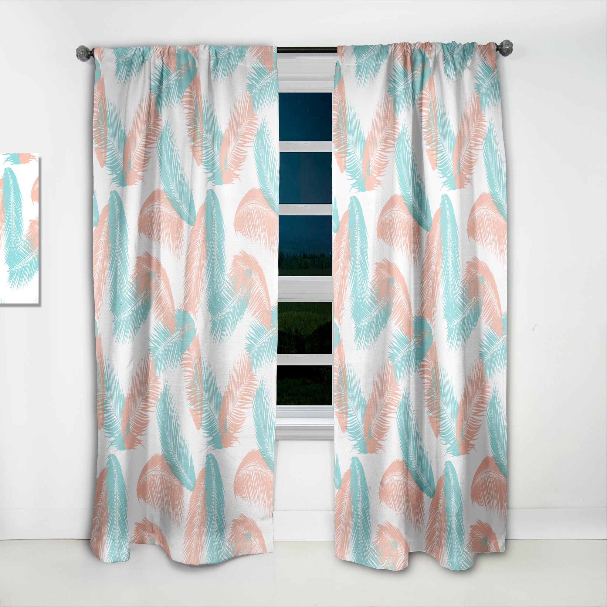 Designart 'Retro Tropical Foliage II' Mid-Century Modern 1 Curtain Panel