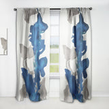 Designart 'Gouache Sapphire on Gray VI' Modern 1 Curtain Panel
