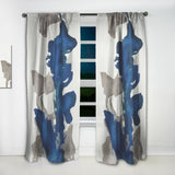 Designart 'Gouache Sapphire on Gray VI' Modern Curtain Panel