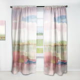 Designart 'Influence of Line and Color Gold Bright' Shabby Chic 1 Curtain Panel