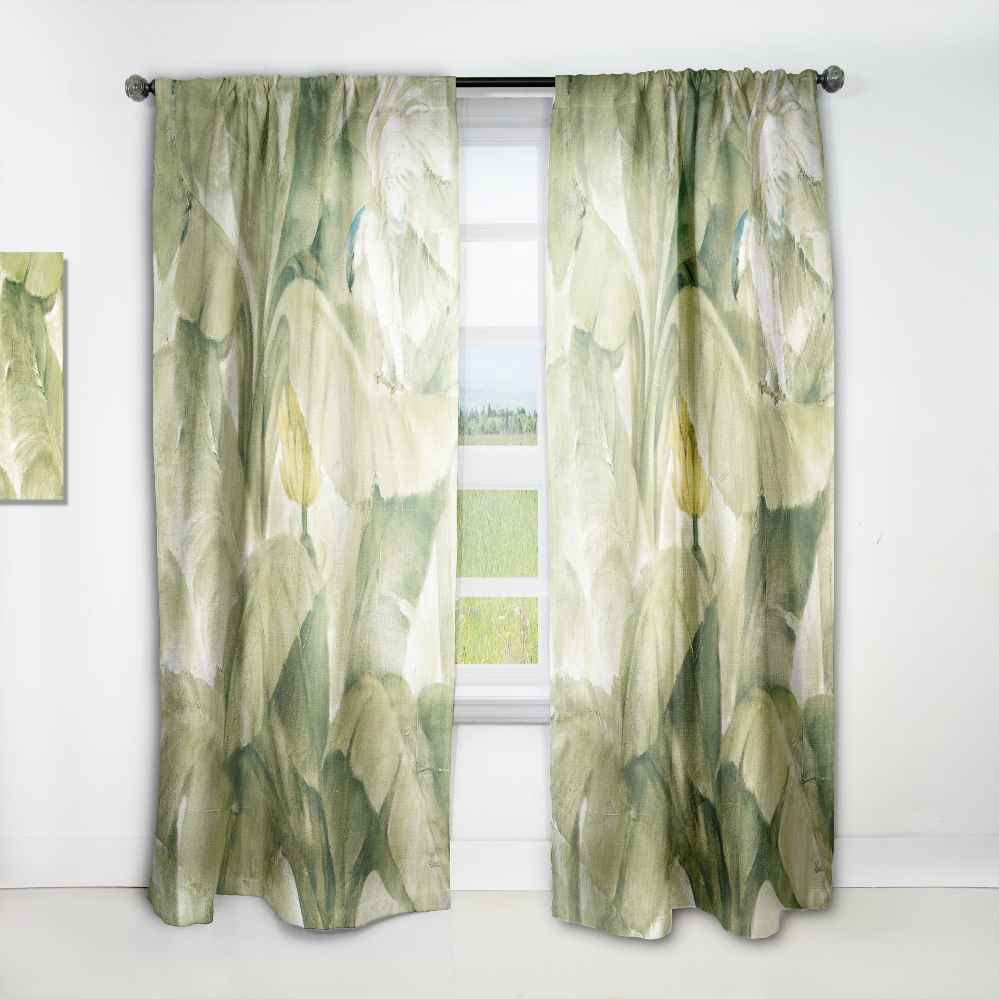 Designart 'Tropical Canopy II Green' Traditional 1 Curtain Panel