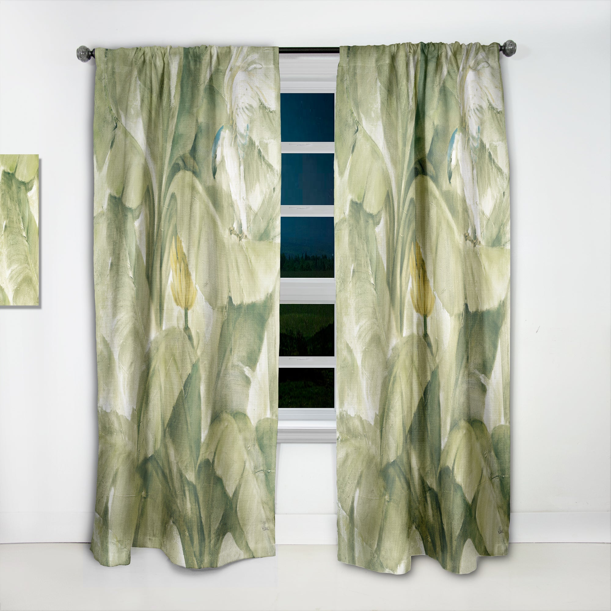 Designart 'Tropical Canopy II Green' Traditional 1 Curtain Panel