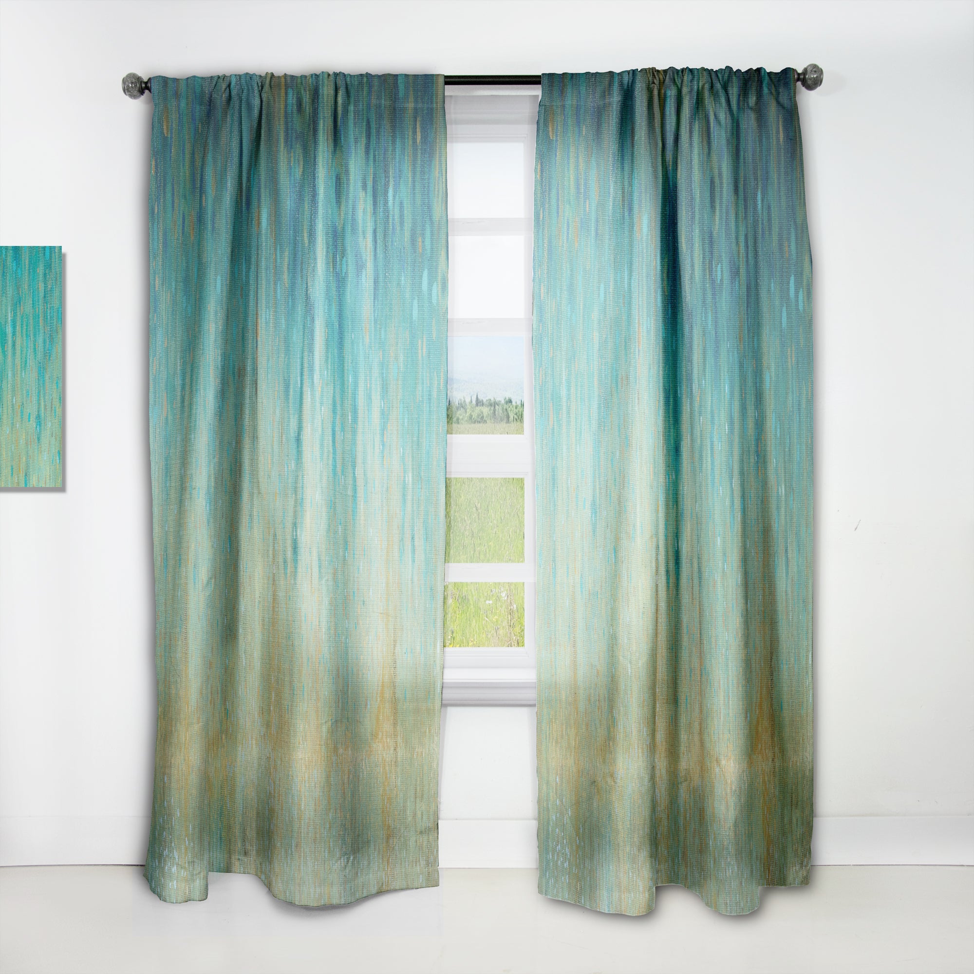 Designart 'Rain Abstract Panel' Modern & Contemporary 1 Curtain Panel