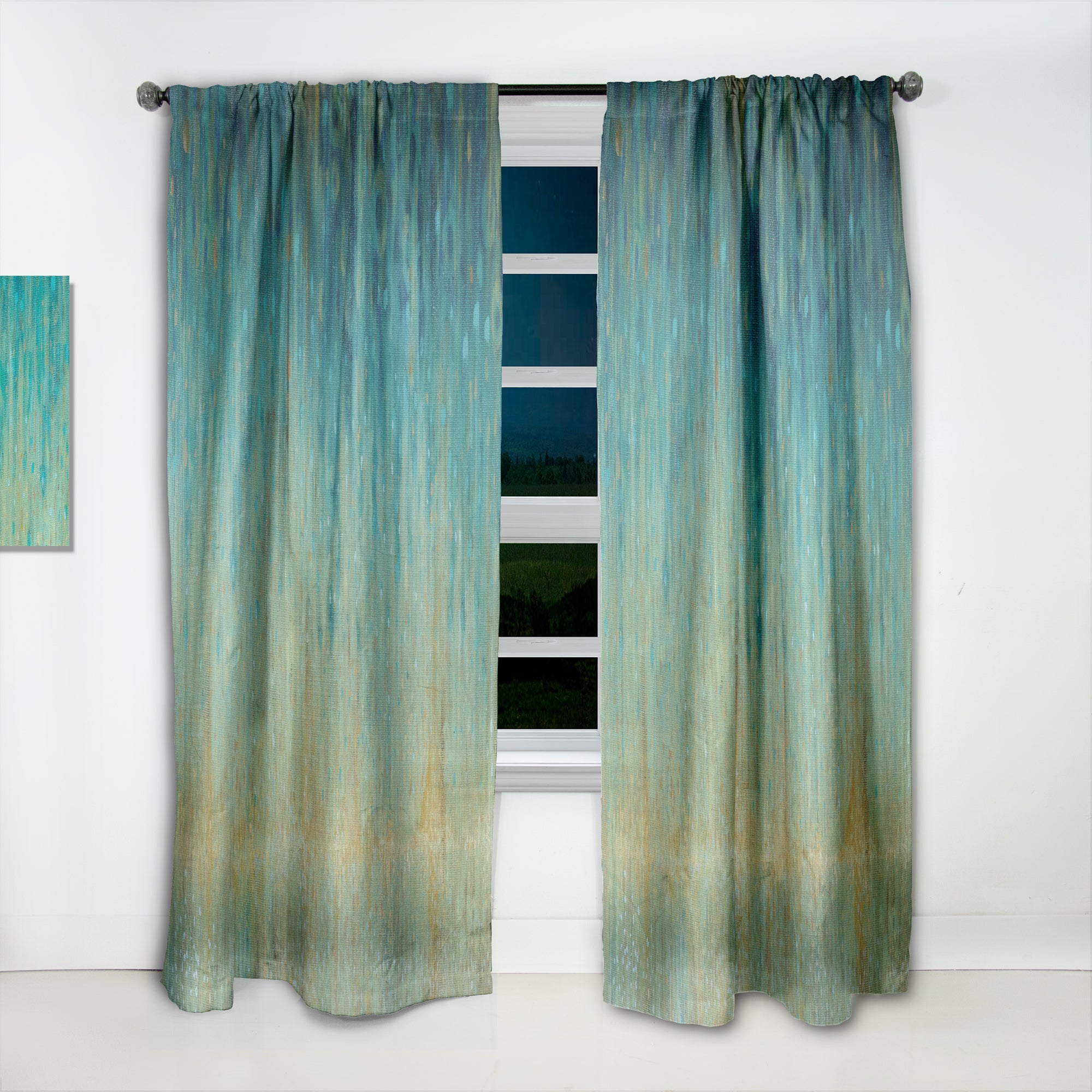 Designart 'Rain Abstract Panel' Modern & Contemporary 1 Curtain Panel