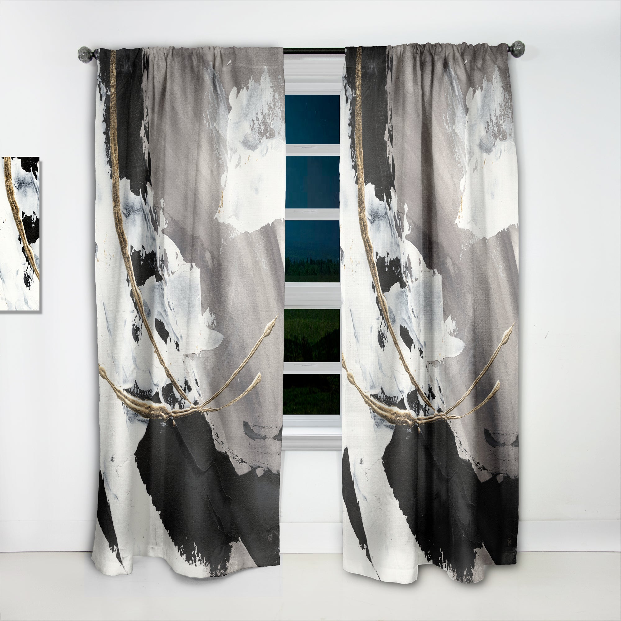 Designart 'Glam Painted Arcs II' Modern 1 Curtain Panel