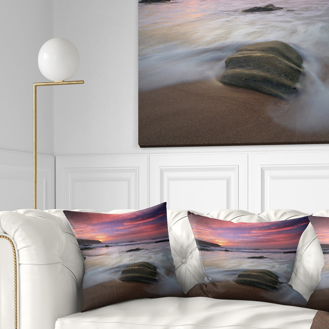 Beautiful Guincho Beach in Portugal - Seashore Throw Pillow