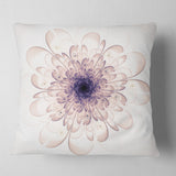 Perfect Glowing Fractal Flower in Purple - Floral Throw Pillow