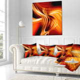 Orange Abstract Warm Fractal Design - Abstract Throw Pillow