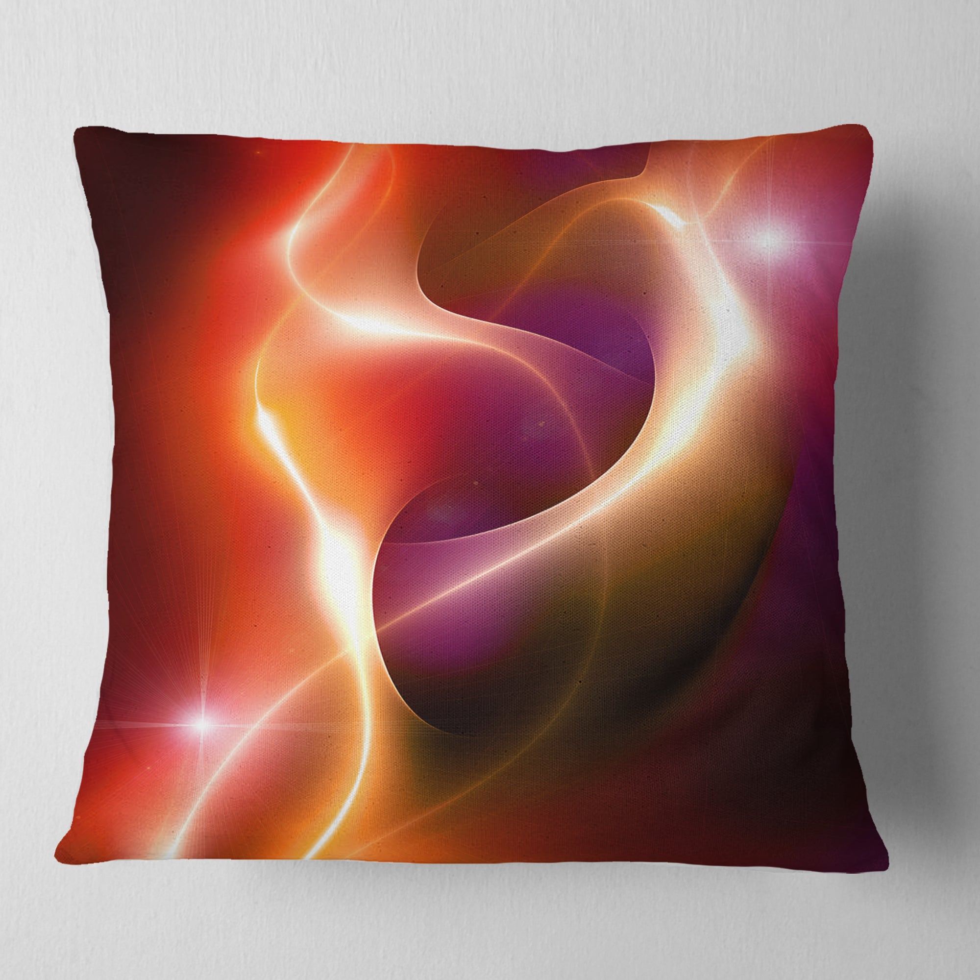 Abstract Warm Red Fractal Design - Abstract Throw Pillow
