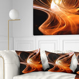 Orange 3d Shaped Fractal Design - Contemporary Abstract Throw Pillow